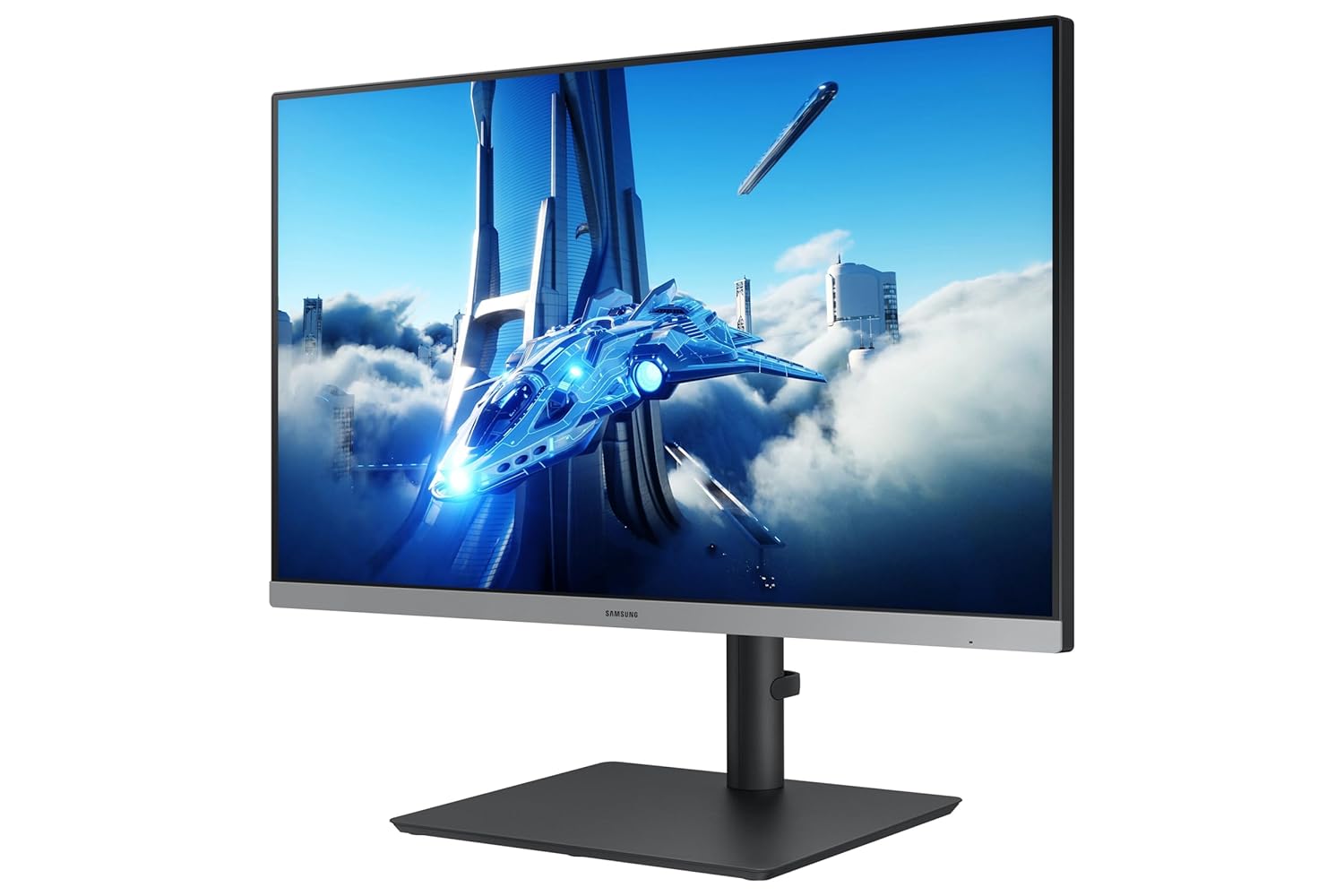 Samsung 24-inch Full HD IPS Panel, 1920x1080, 100 Hz, Height Adjustable Stand, Eye Saver Mode & Flicker Free Monitor, AMD FreeSync, Response Time 4 ms, D-Sub, DP, HDMI, USB Hub (LS24C430GAWXXL, Black)