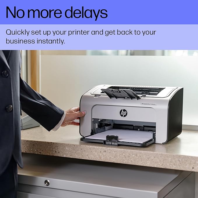 HP Laserjet Pro P1108 Plus Single Function Monochrome Laser Printer, Black - Zapnet.in