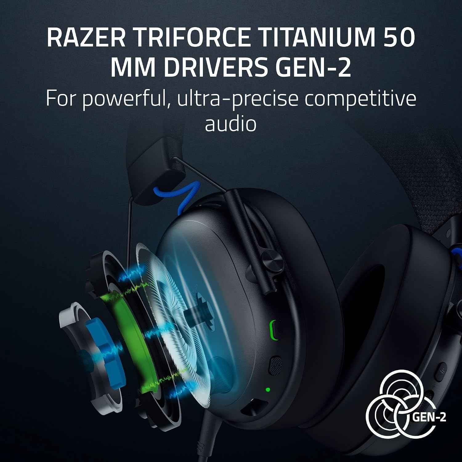Razer BlackShark V3 Wireless Gaming Headset for PS5 50 mm Driver Super Broadband Micro 2.4GHz Bluetooth Works with PC, Mac, Nintendo Switch, Smartphone, Long Battery Life