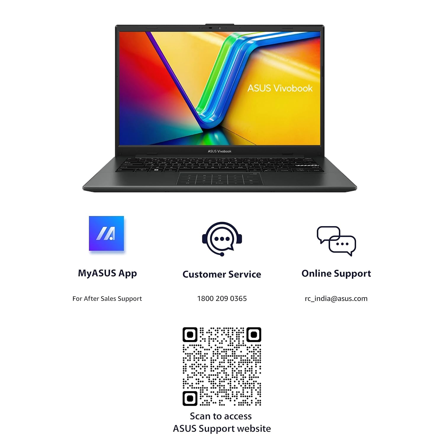 ASUS Vivobook Go 14 (2023), AMD Ryzen 3 7320U, 14-inch (35.56 cm) FHD, Thin & Light Laptop (8GB/512GB SSD/Windows 11/Office 2021/Alexa Built-in/Mixed Black/1.38 kg), E1404FA-NK322WS