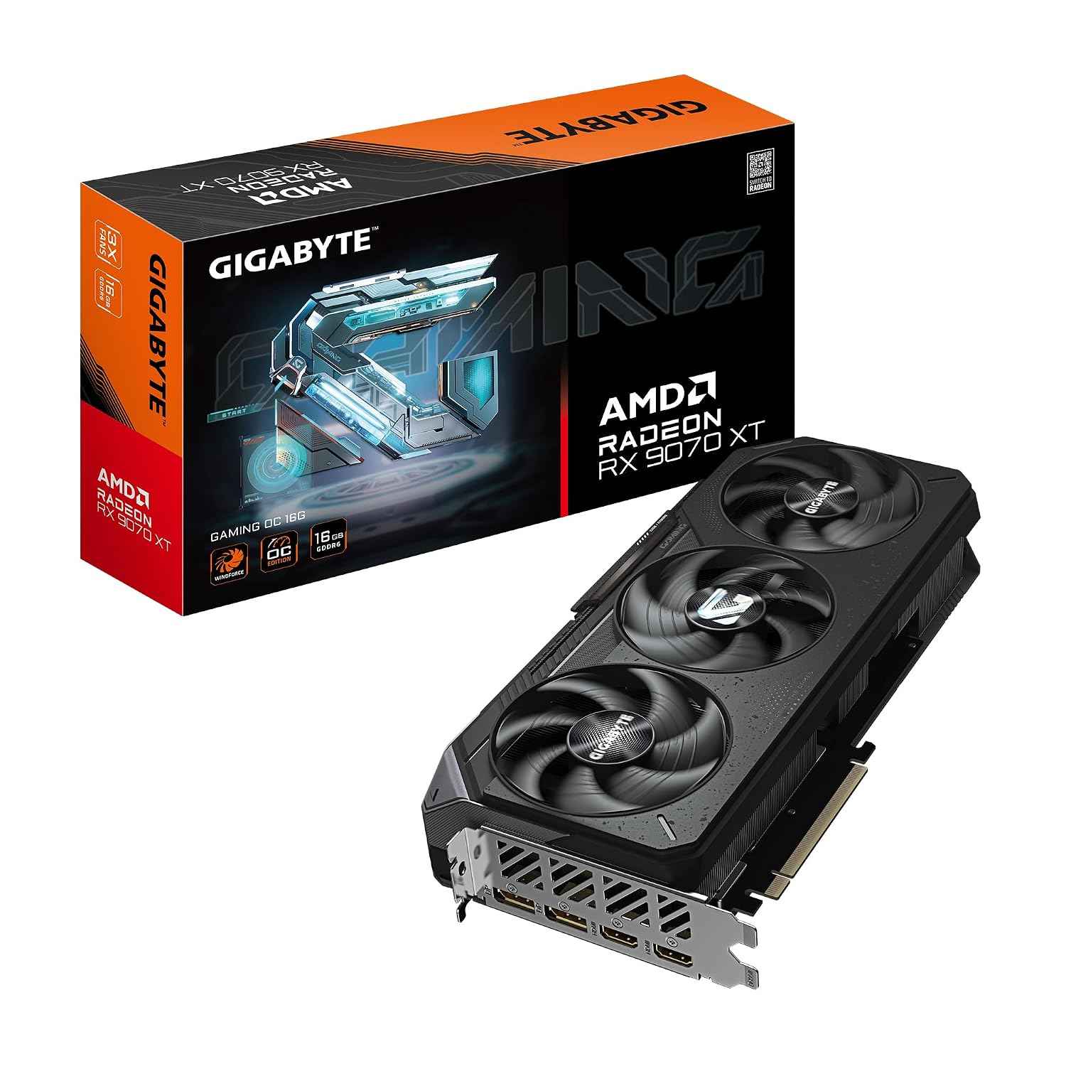 GIGABYTE Radeon RX 9070 XT Gaming OC 16G Graphics Card | PCIe 5.0, 16GB GDDR6, GV-R9070XTGAMING OC-16GD
