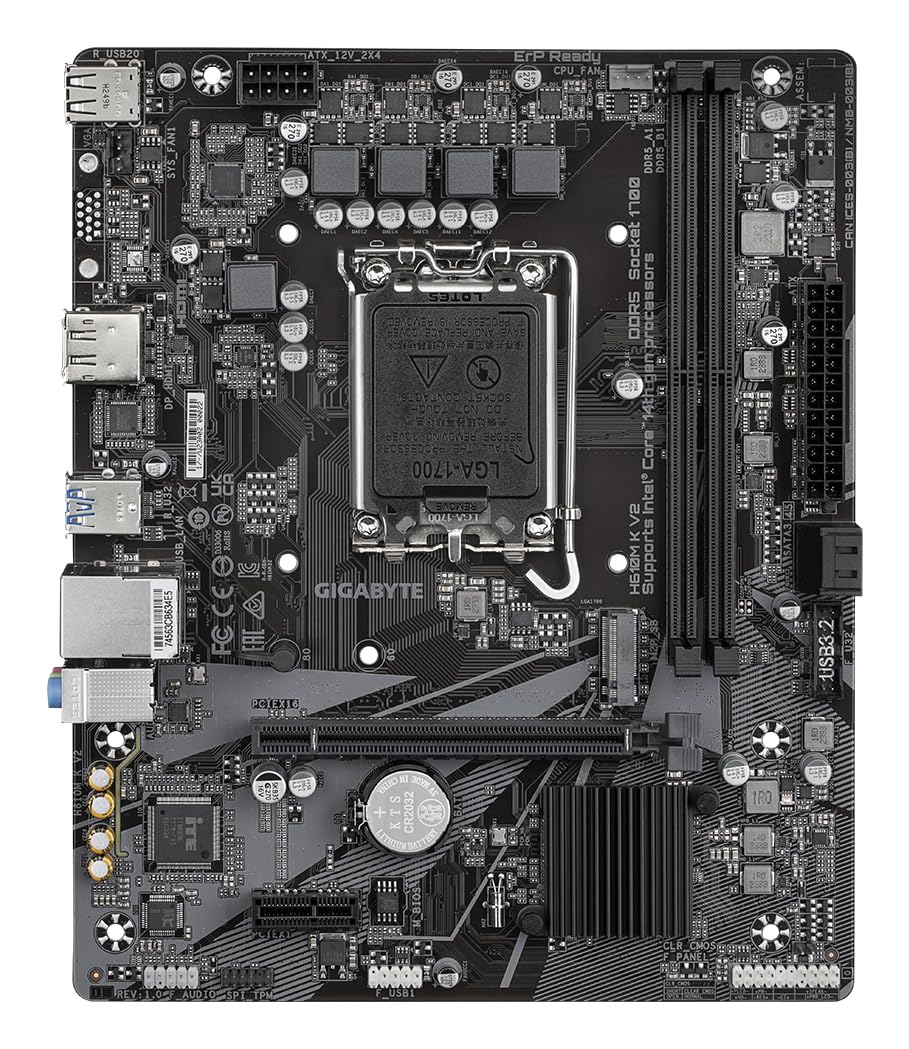 GIGABYTE H610M K V2 Motherboard | Intel H610 | Micro ATX | DDR4 | PCIe 4.0 | HDMI | USB 3.2 | Reliable Basic Board