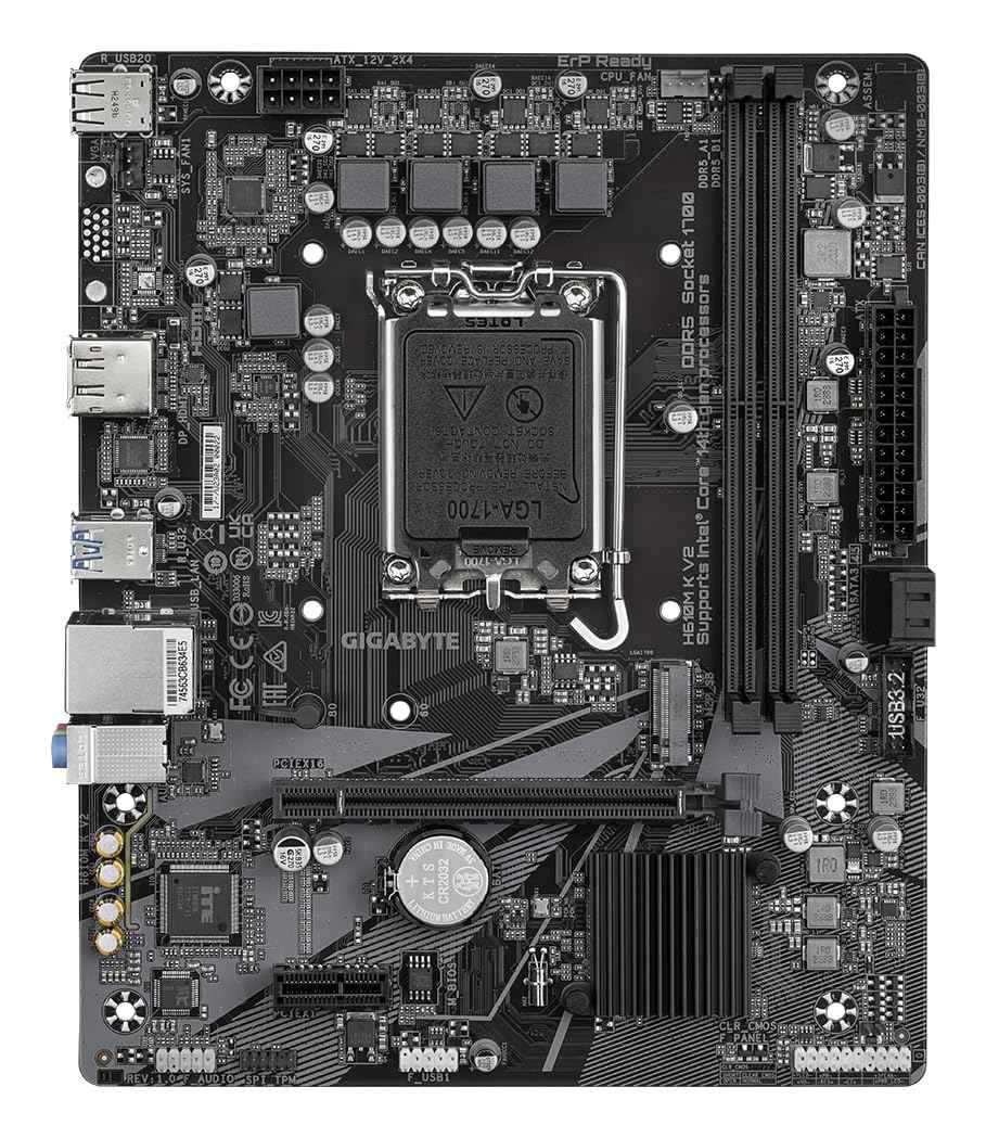 GIGABYTE H610M K V2 Motherboard | Intel H610 | Micro ATX | DDR4 | PCIe 4.0 | HDMI | USB 3.2 | Reliable Basic Board