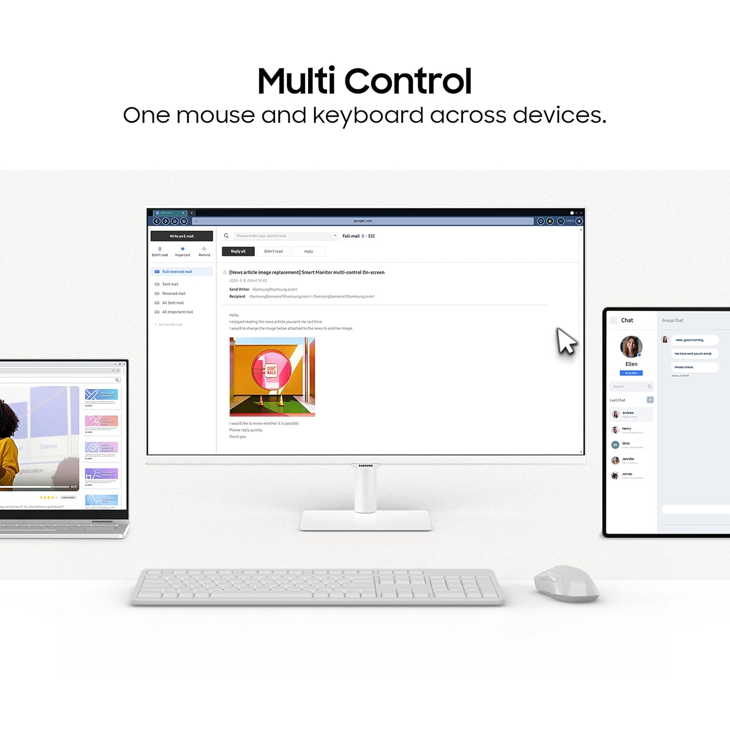 Samsung 27" (68.6cm) M5 Smart Monitor with Smart TV Experience|FHD 1920 x 1080|Bezeless|OTT Apps|IoT Hub|Office 365|Workout Tracker|Speakers|Remote|Wi-Fi|Bluetooth|LS27DM501EWXXL|White