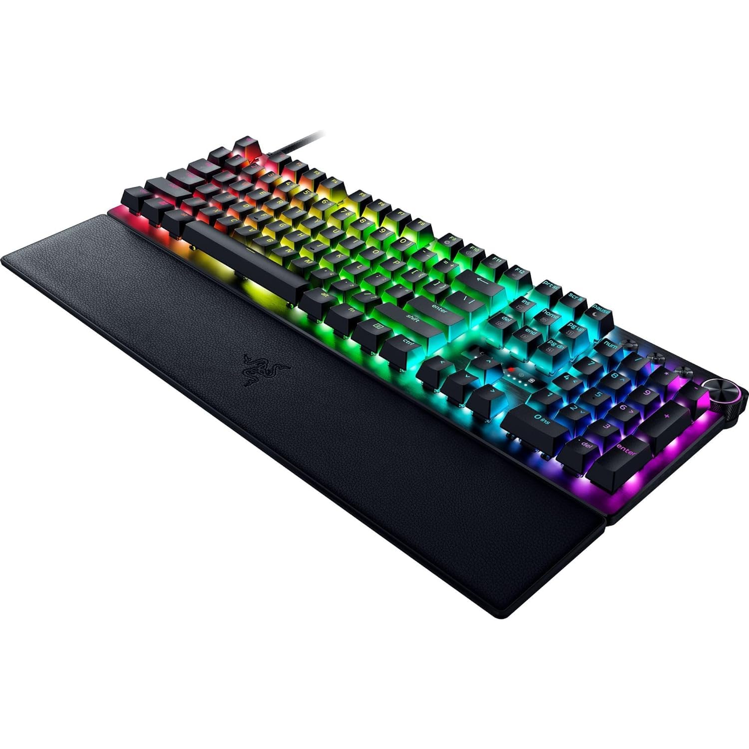 Razer Huntsman V3 Pro Esports Gaming Keyboard, Analog Optical Switches w/Rapid Trigger & Adjustable Actuation, Media Keys & Dial, Doubleshot PBT Keycaps, Aluminum Top Plate, Wrist Rest - Black