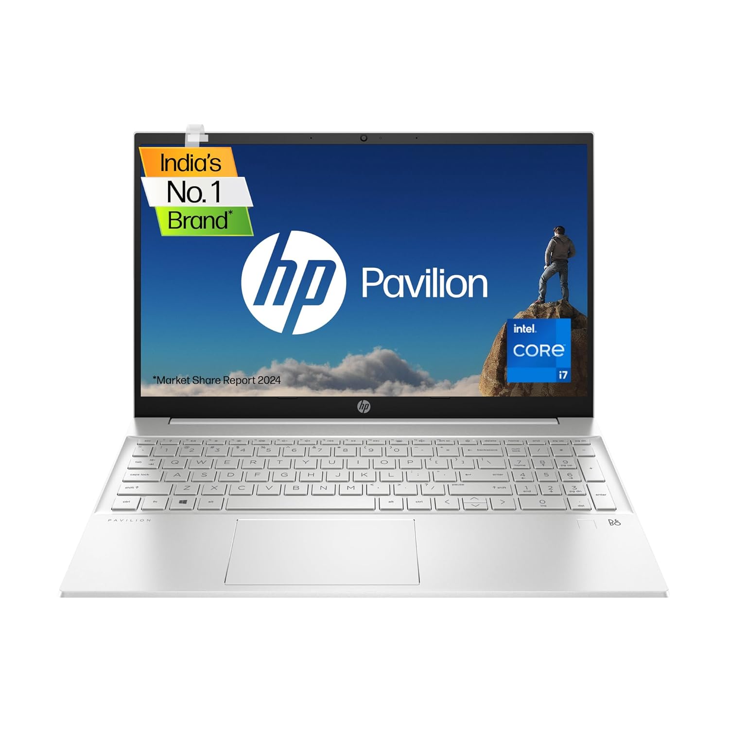 HP Pavilion, 13th Gen Intel Core i7-1360P, 16GB DDR4, 1TB SSD, (Win11, Office21, Silver, 1.75kg) IPS, Anti-glare, 15.6-inch (39.6cm) FHD Laptop, Intel Iris Xe graphics, HD camera, Backlit KB, eg3036TU