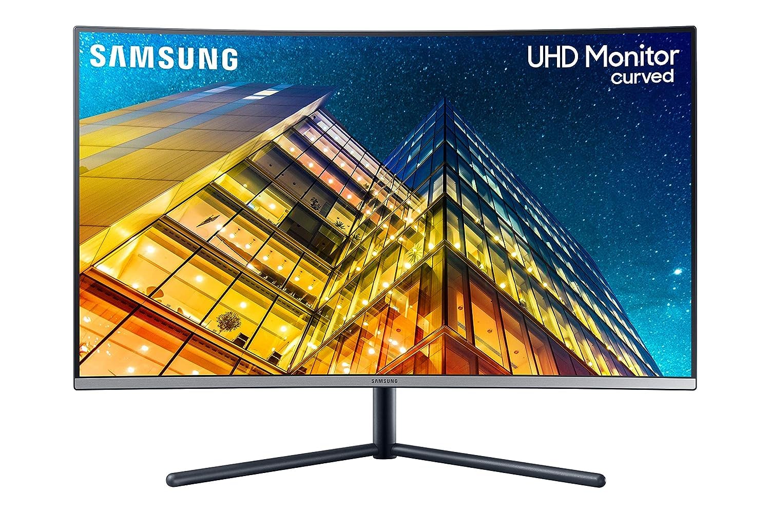 Samsung 32-inch(80.1cm) 4K UHD, Flat Monitor, 1 Billion Colors, PBP, Slim Bezels, AMD FreeSync (LU32J590UQWXXL, Dark Blue Gray)