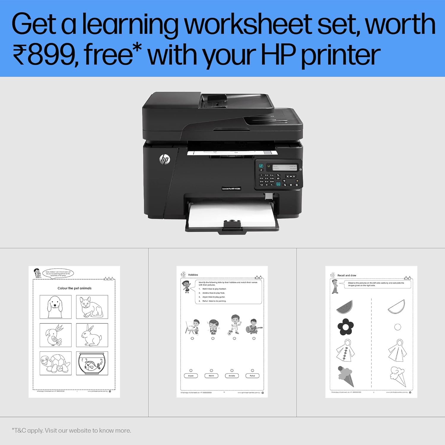HP MFP M128Fn Laserjet Monochrome Printer: Print, Copy, Scan, Automatic Document Feeder, Ethernet, Fast Printing Upto 20Ppm, Easy and Secure Setup, 3 Year Warranty, Black