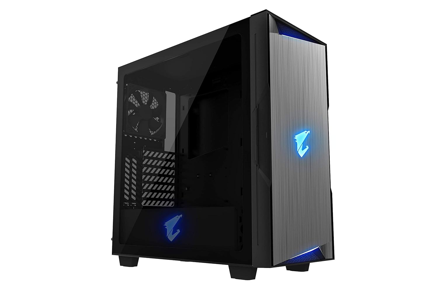 AORUS C300 Glass ATX Gaming Case, Tinted Tempered Glass, RGB Fusion 2.0, Upgraded I/O Panel with USB 3.1 Gen 2 Type C and HDMI, VR Ready, Watercooling Ready, Vertical GPU Mount Support - Black