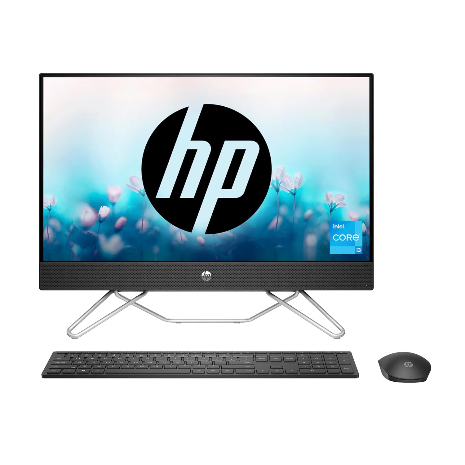 HP All-in-One PC 12th Gen Intel Core i3-1215U 24-inch(60.5 cm) FHD Desktop (8GB/512GB/Win 11/Wireless Keyboard and Mouse Combo/IR Privacy Camera/Intel UHD Graphics/MSO/Jet Black) 24-cb1802in