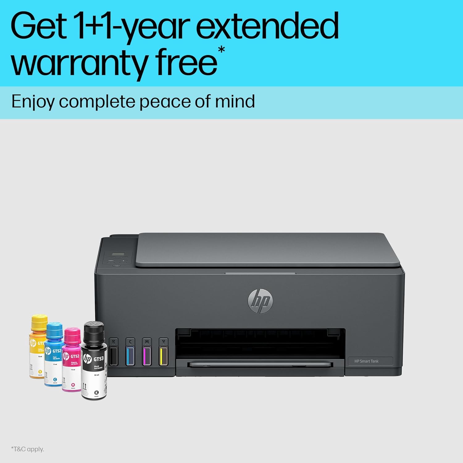 HP Smart Tank 584 All-in-One WiFi Colour Printer with 1+1 Year Extended Warranty, Black