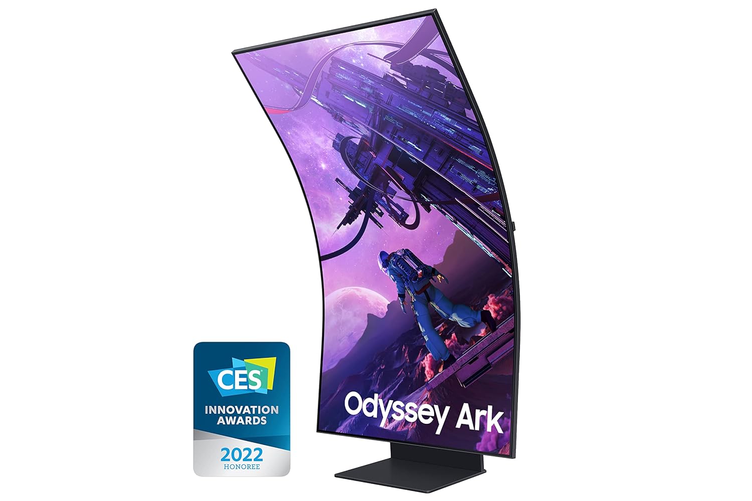 Samsung 55" Odyssey Ark, 4K UHD, 165 Hz, 1 Ms, 1000R Curved Gaming Monitor, Cockpit Mode, Mini-LED, Matte Display, Sound Dome, AMD FreeSync Premium Pro, Gaming Hub (LS55BG970NWXXL, Black)