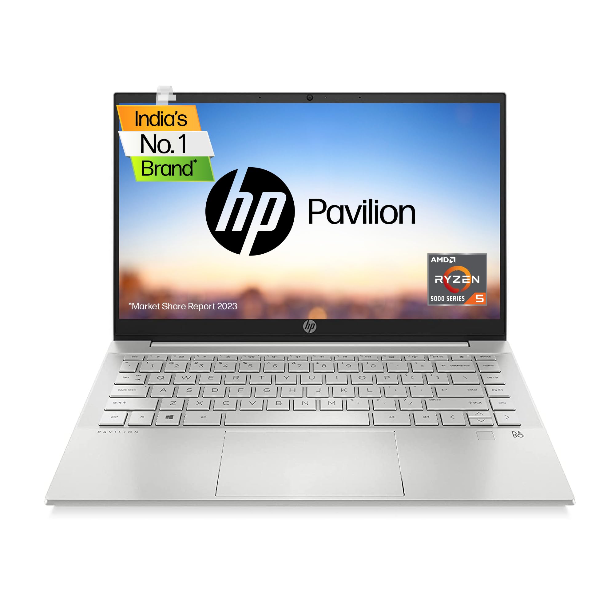 HP 15 Pavilion AMD Ryzen 5 7530U, 15.6-inch FHD, 8GB DDR4, 512GB SSD, AMD Radeon Graphics, 720p HD Camera, Backlit KB, Audio by B&O (Win 11 Home, MSO 2021, Silver, 1.75 kg), eh3036AU / EH2050AU