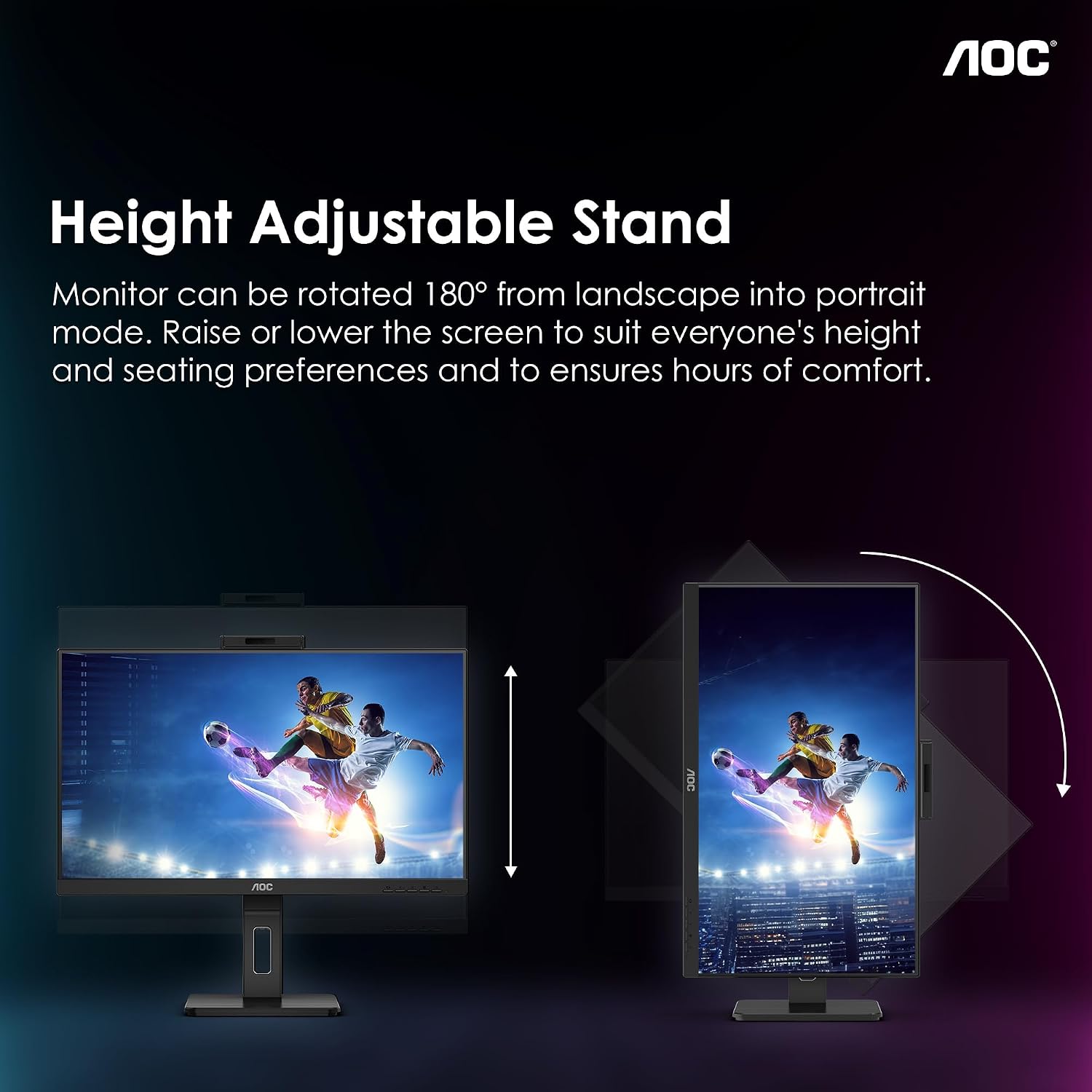 AOC Q27P3CW 27 inch LCD Monitor (2560x1440), QHD 3-Sided Display, Adaptive Sync, HDMI, USB-C & DisplayPort Connectivity, 4ms Response time, 75Hz Refresh Rate, Adjustable-Height & Flicker Free (Black)