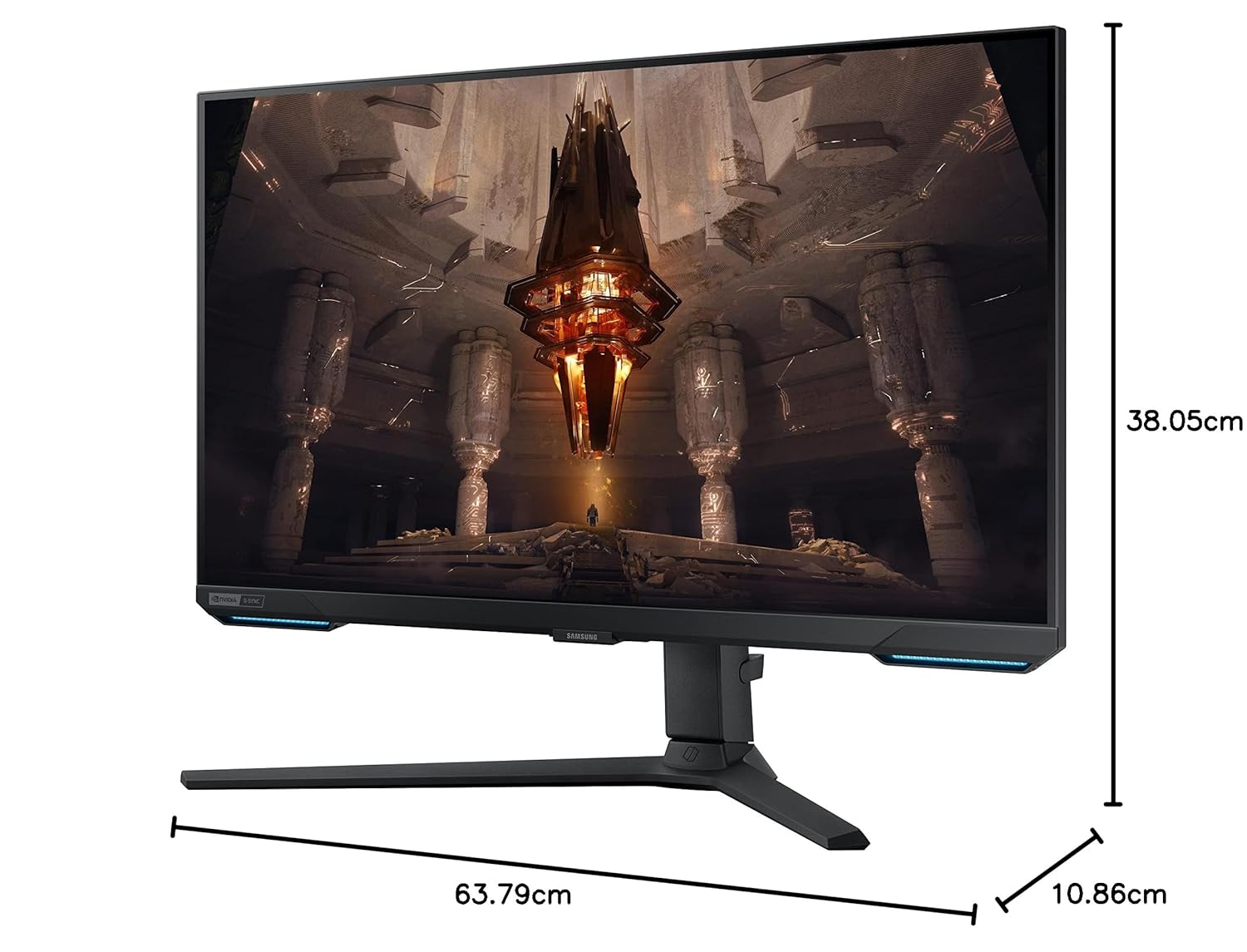 Samsung 28-inch(70.9cm) 4K UHD(3,840 x 2,160), IPS, Gaming, 144 Hz, 1ms, Flat Monitor, Smart TV, Height Adjustable Stand, Bezel-Less, HDR400, G-Sync Compatible (LS28BG702EWXXL, Black)