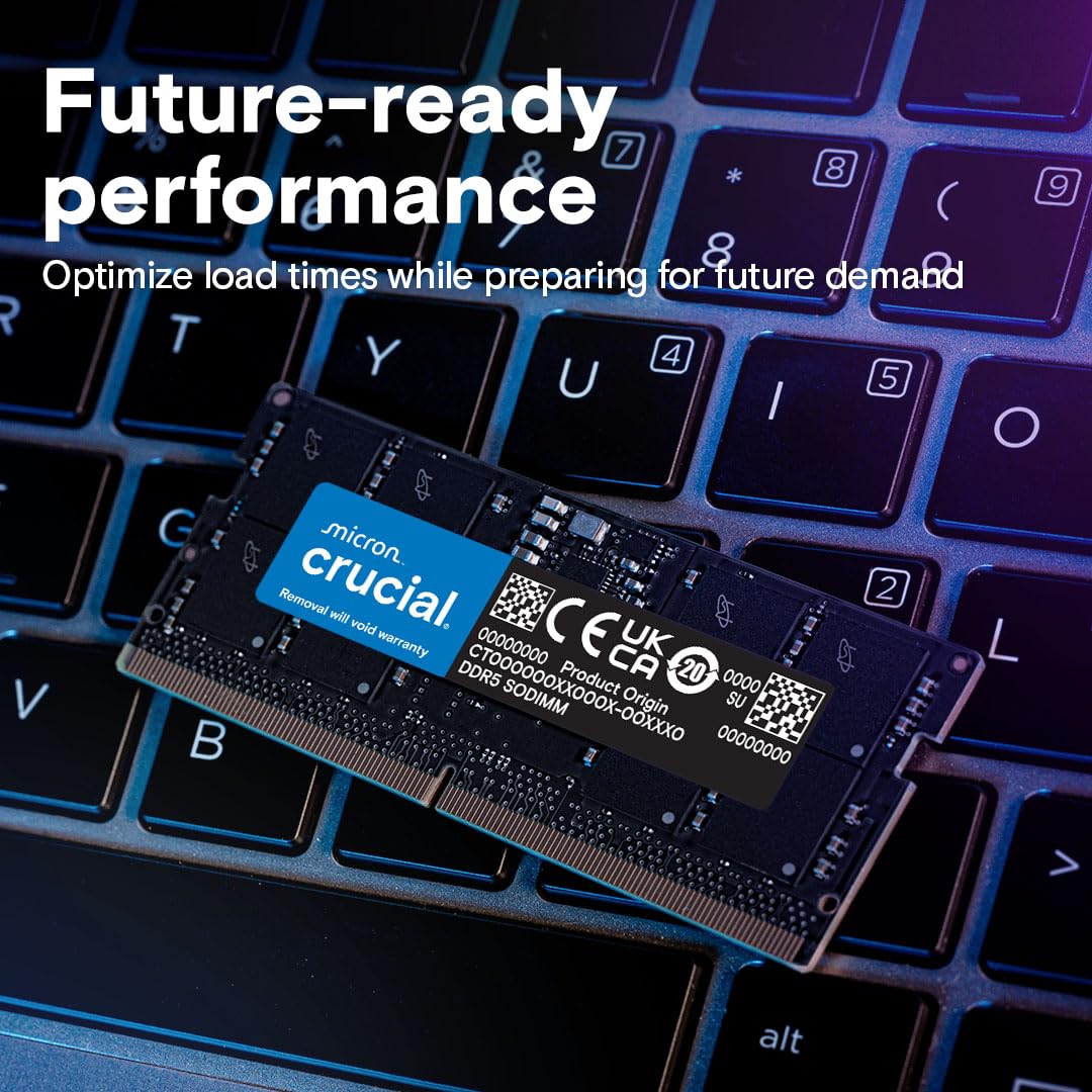 Crucial 32GB DDR5-5600 SODIMM CL46 (16Gbit)