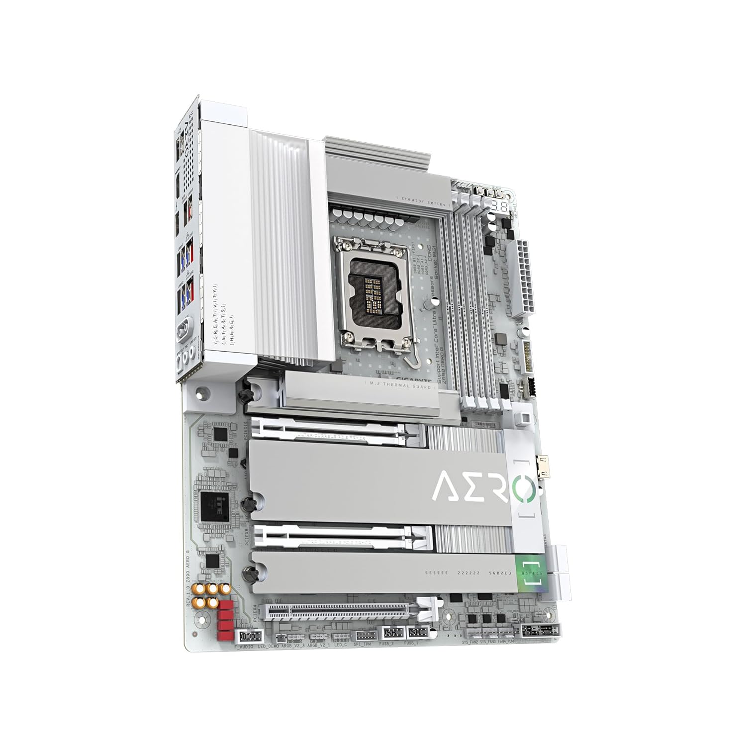 GIGABYTE Z890 AERO G Intel Core Ultra (Series 2) LGA 1851 Motherboard, ATX, DDR5, 5xM.2, PCIe 5.0, Thunderbolt 4, WIFI7, Dual 2.5Gbe LAN, EZ-Latch