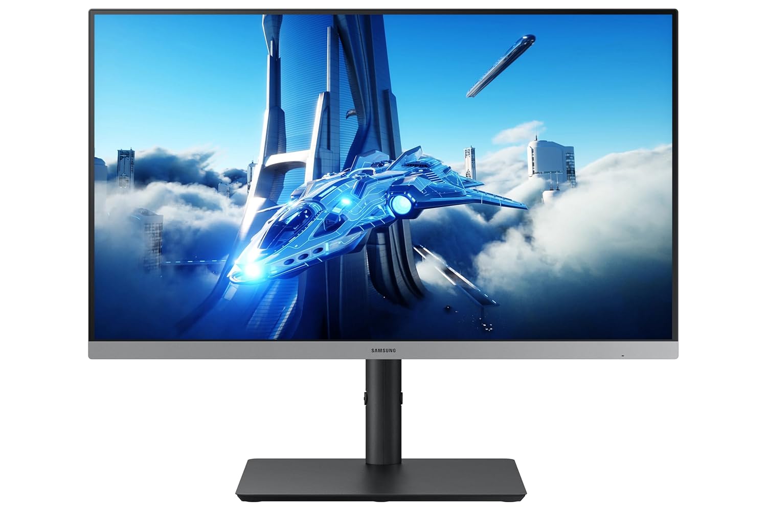 Samsung 24-inch Full HD IPS Panel, 1920x1080, 100 Hz, Height Adjustable Stand, Eye Saver Mode & Flicker Free Monitor, AMD FreeSync, Response Time 4 ms, D-Sub, DP, HDMI, USB Hub (LS24C430GAWXXL, Black)