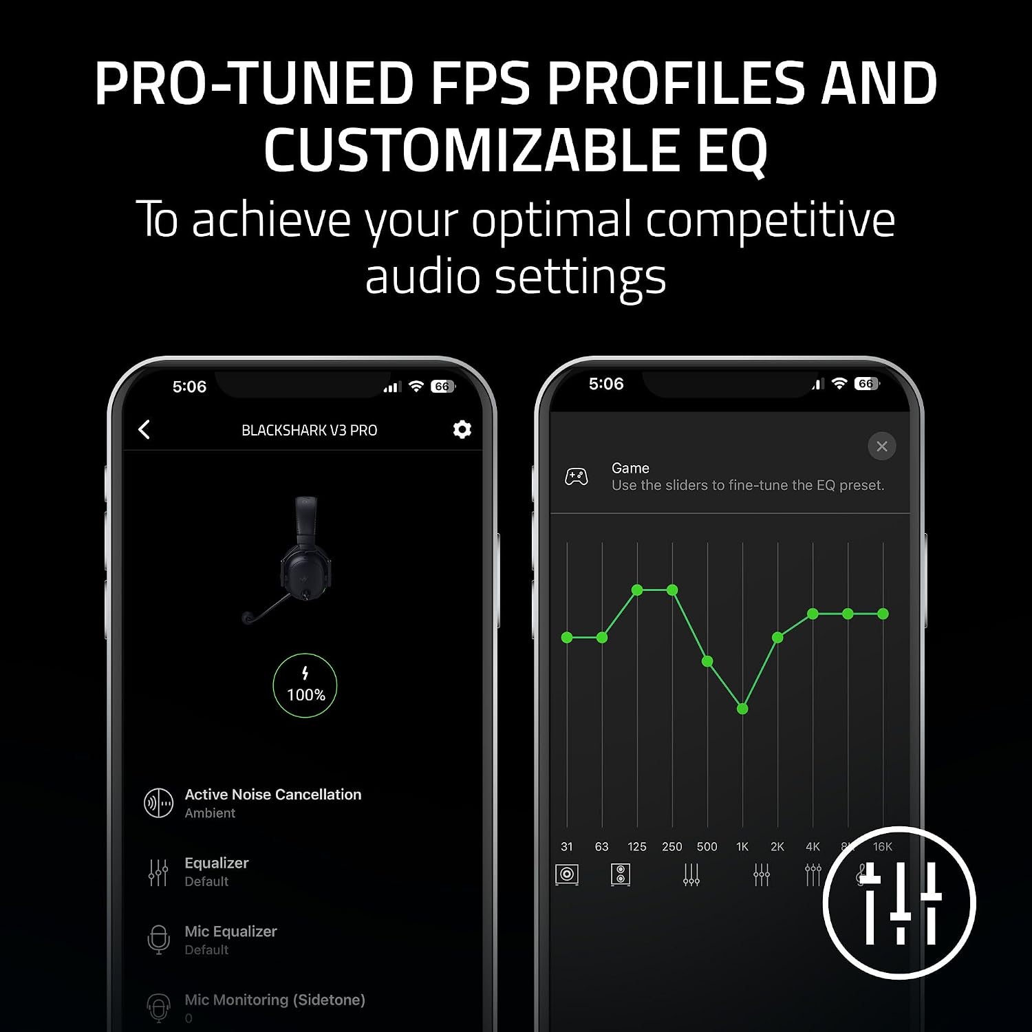 Razer BlackShark V3 Pro Wireless ANC PlayStation Gaming Headset, Black | Full Band Mic, 50mm Drivers, 2.4 GHz, Bluetooth, 3.5mm, Works with PC, Mac, Nintendo Switch, Smartphone, 70 Hr Battery