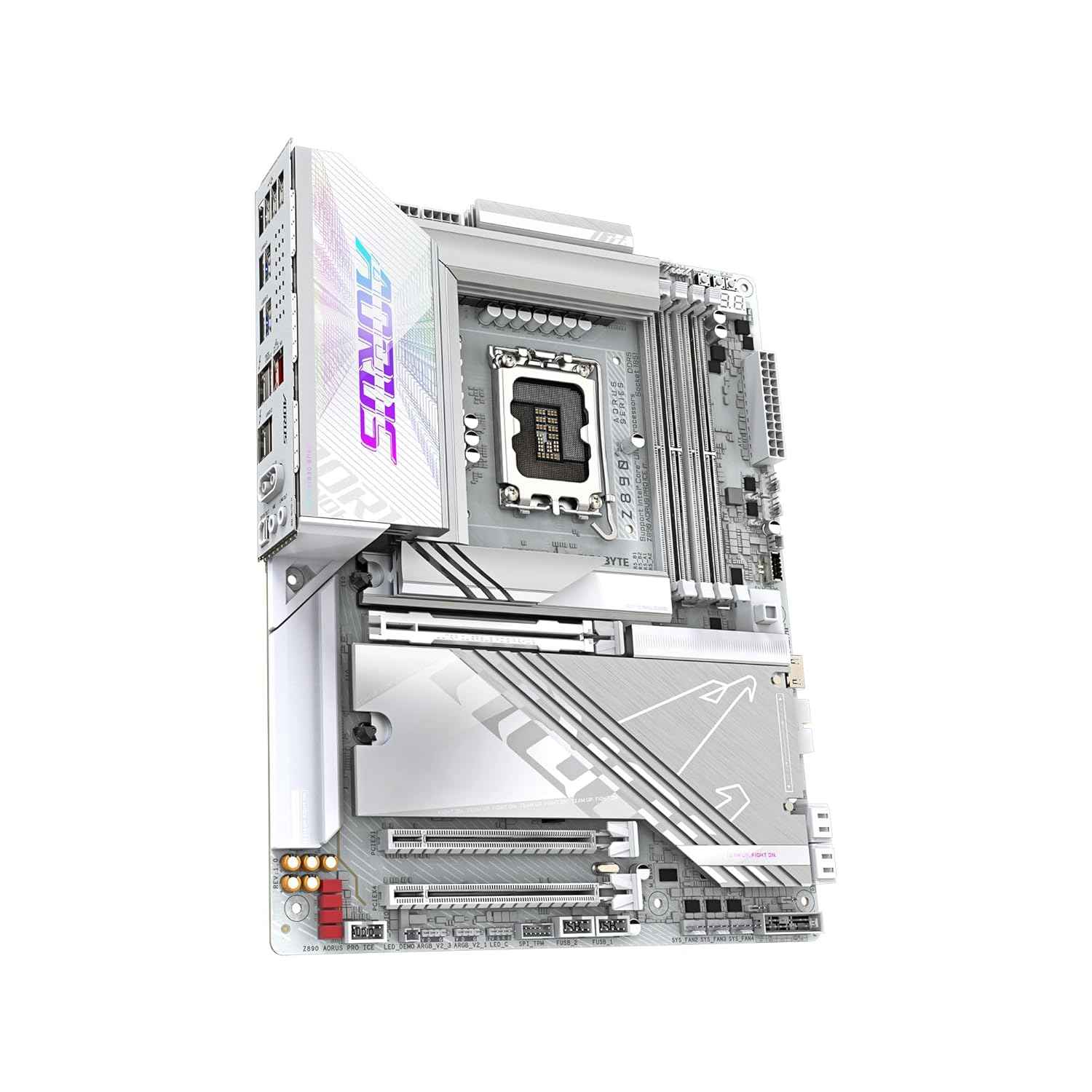 GIGABYTE Z890 AORUS PRO ICE Intel Core Ultra (Series 2) LGA 1851 Motherboard, ATX, DDR5, 5X M.2, PCIe 5.0, Thunderbolt 4, WIFI7, 5GbE LAN, EZ-Latch