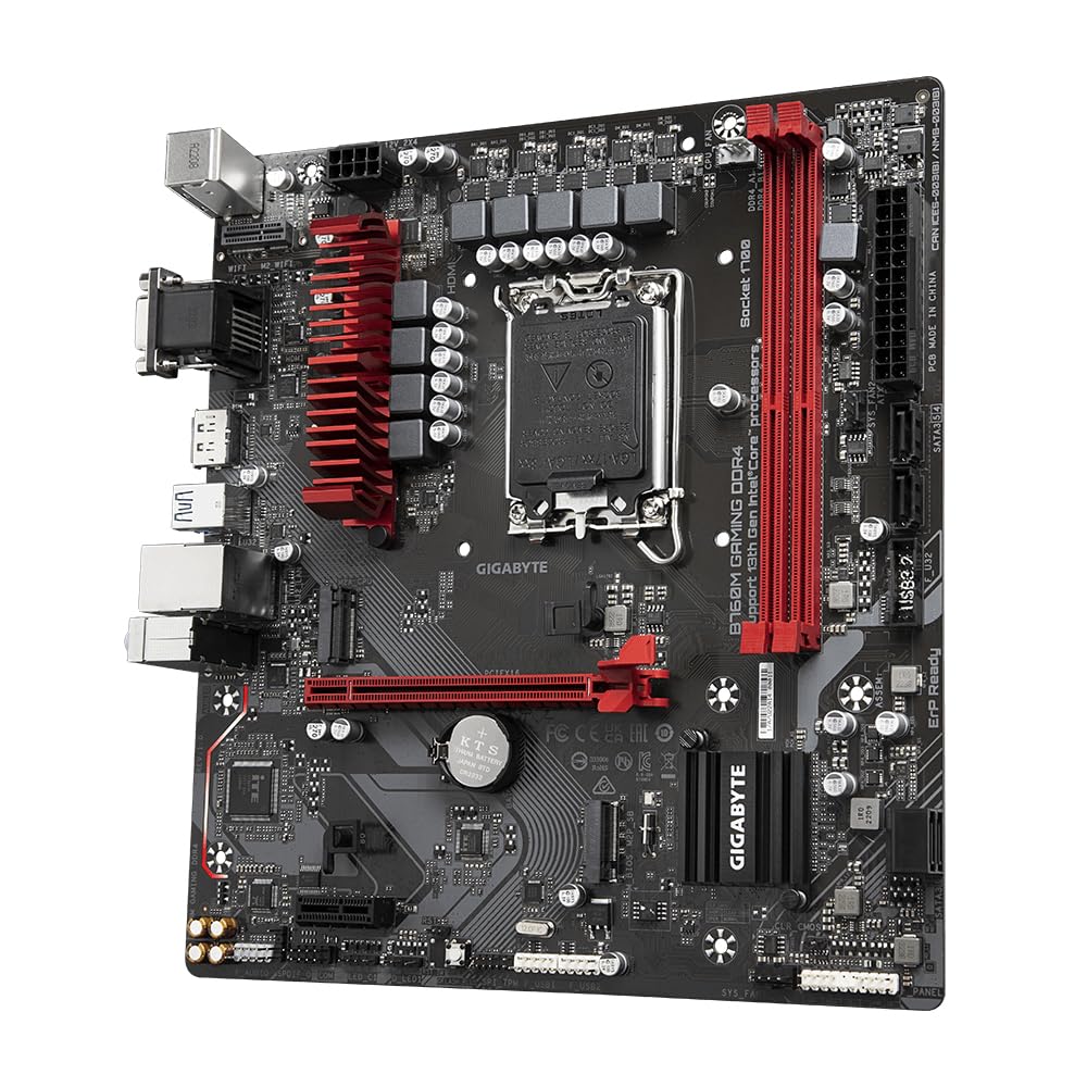 GIGABYTE B760M Gaming DDR4 Motherboard with Hybrid 6+2+1 Phases Digital VRM Solution, Dual Channel DDR4:2 DIMMs XMP Memory Module Support,Dual Channel DDR4:2 DIMMs XMP Memory Module Support,DDR4