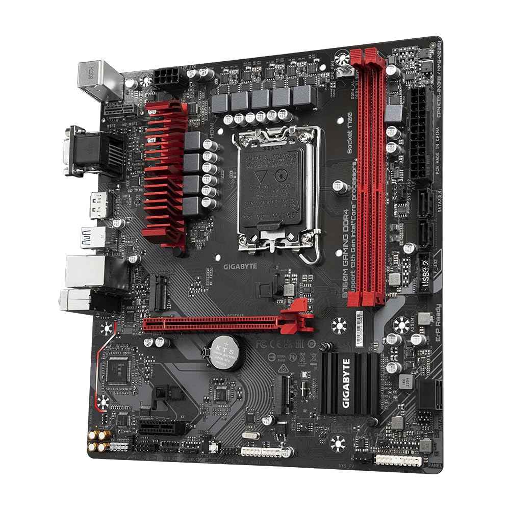GIGABYTE B760M Gaming DDR4 Motherboard with Hybrid 6+2+1 Phases Digital VRM Solution, Dual Channel DDR4:2 DIMMs XMP Memory Module Support,Dual Channel DDR4:2 DIMMs XMP Memory Module Support,DDR4