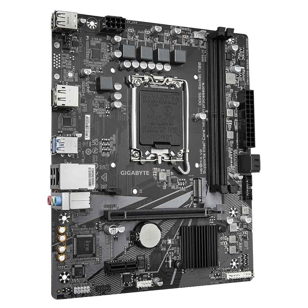 GIGABYTE H610M K V2 Motherboard | Intel H610 | Micro ATX | DDR4 | PCIe 4.0 | HDMI | USB 3.2 | Reliable Basic Board