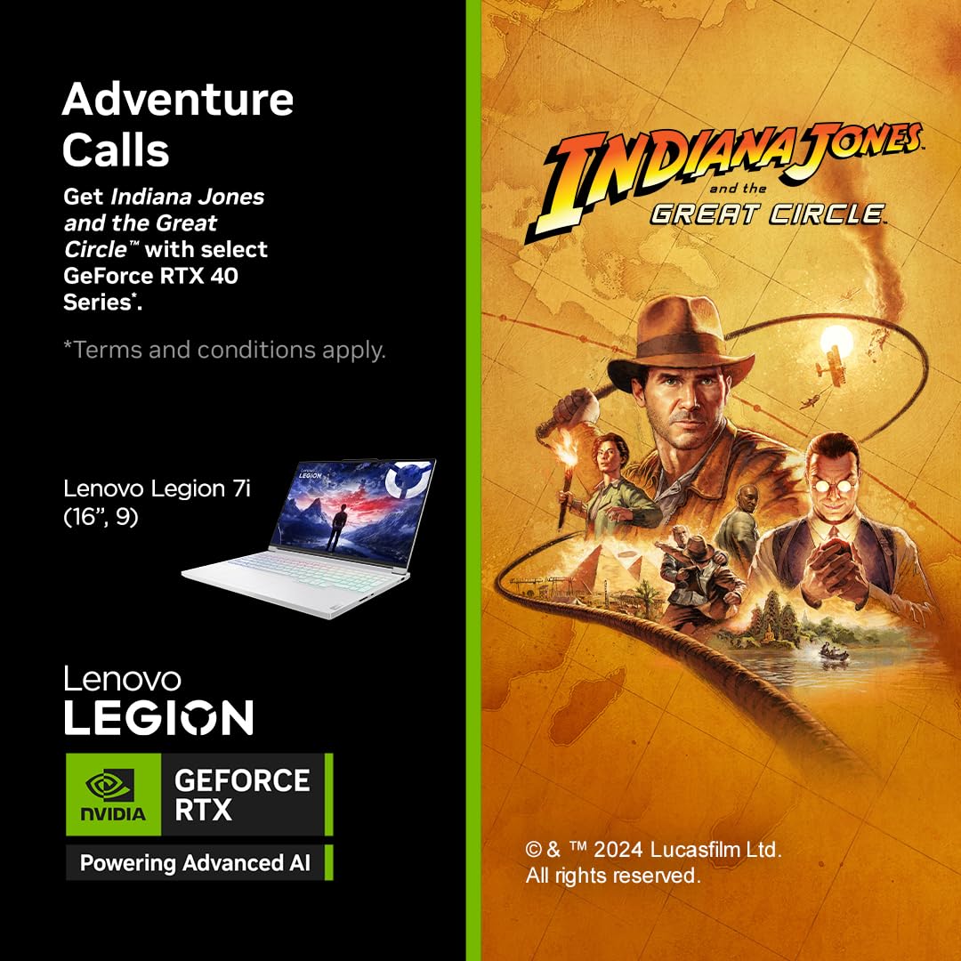 Lenovo Legion 7 Intel Core i7-14700HX 16" (40.64cm) 3.2K IPS 430Nits 165Hz Gaming Laptop (32GB/1TB SSD/Win 11/Office 2021/NVIDIA RTX 4070 8GB/100% DCI-P3/3m Game Pass/Eclipse Black/2.24Kg), 83FD0010IN