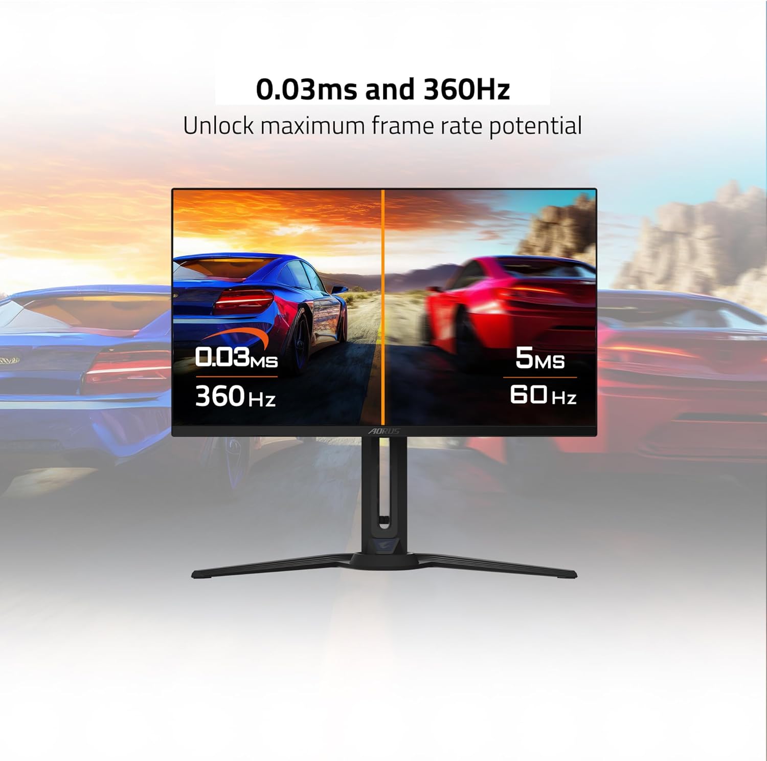 GIGABYTE - AORUS FO27Q3-27" QD OLED Gaming Monitor - QHD 2560x1440-360Hz - 0.03ms GTG - AMD FreeSync Premium Pro - Type C KVM - HDMI, DP, Type C - Height Adjustable - Black