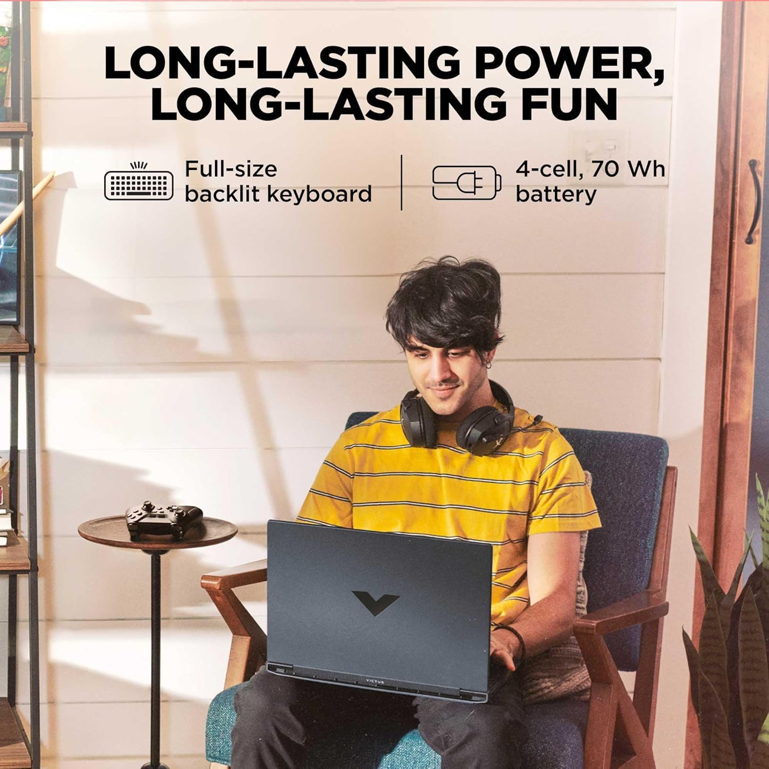 HP Victus Gaming, 13th Gen Intel Core i7-13620H, 16GB DDR4 Ram, 512GB SSD, 8GB NVIDIA RTX 4060, 15.6-inch(39.6cm), 144Hz, IPS, Backlit KB, Audio by B&O, (Win 11, Office 21, Silver, 2.29kg) fa1276TX