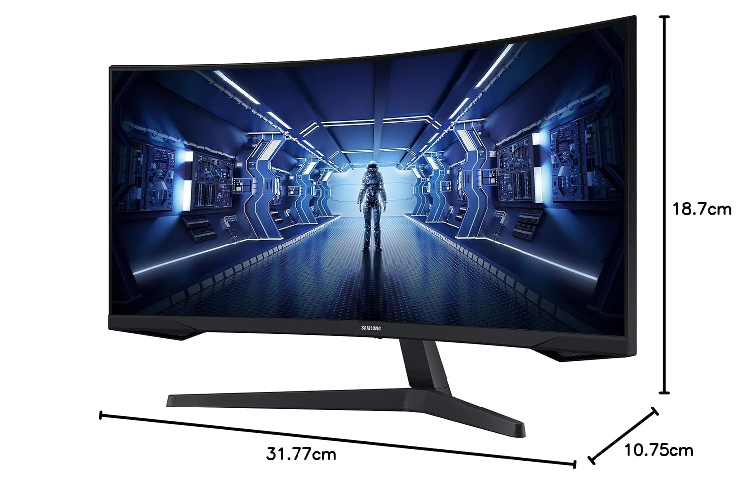 Samsung 34"(86.42cm) Odyssey G5 Curved Gaming Monitor|WQHD 3440 x 1440|1000R|165Hz|1ms|21:9|Wall Mountable|FreeSync Premium|Ports-DP, HDMI, Headphone|DP Cable|Eye-Saver|LC34G55TWWWXXL|Black