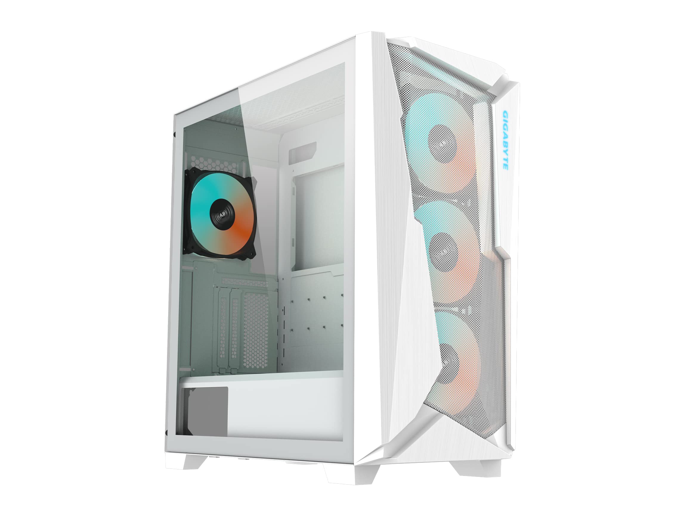 GIGABYTE C301 Glass - Black Mid Tower PC Gaming Case, Tempered Glass, USB Type-C, 4X ARBG Fans Included (GB-C301G)