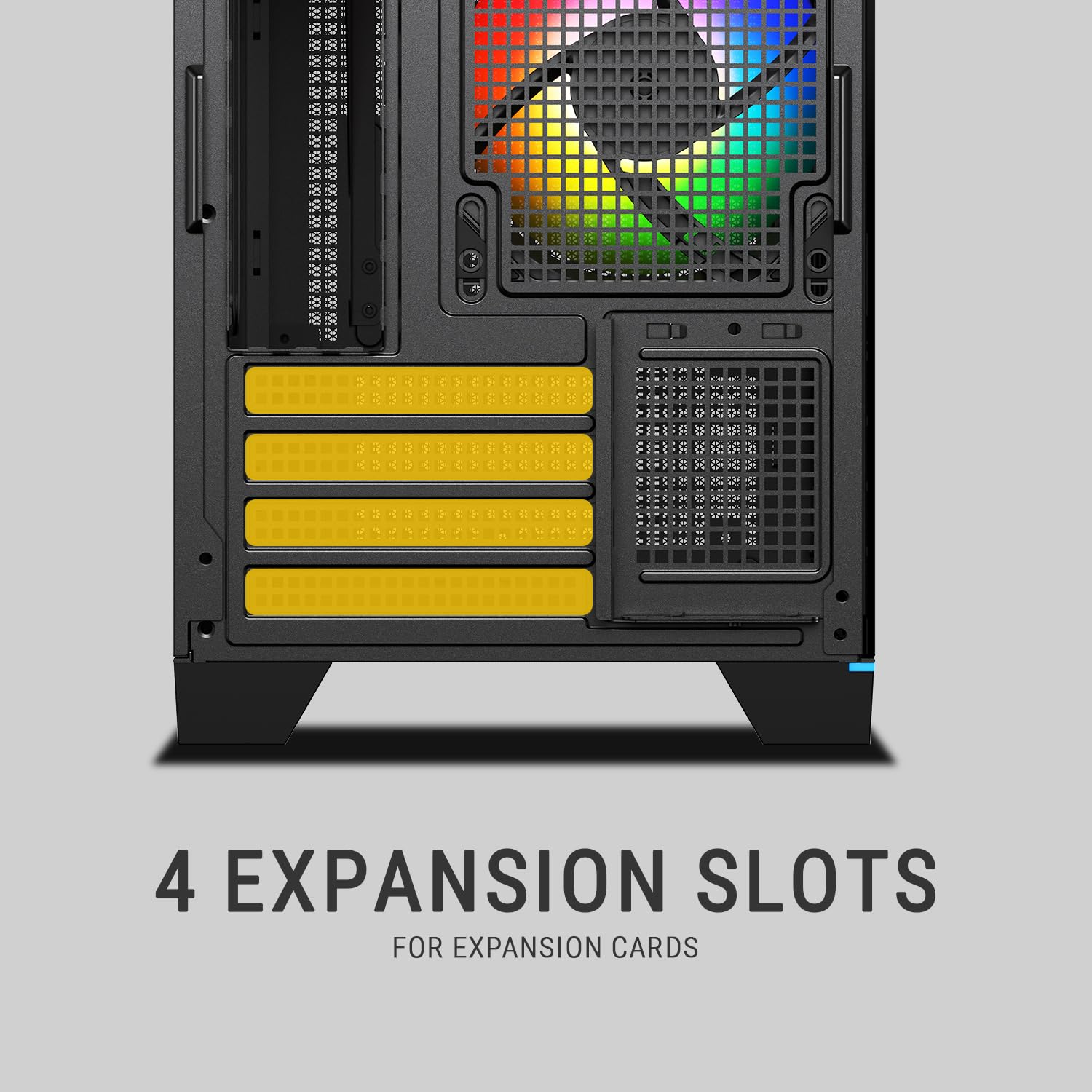 Ant Esports Box C Air V2 Mini-Tower Gaming Cabinet - Black | ARGB Front Strip | Supports Micro-ATX, Mini-ITX Motherboards | Pre-Installed 120mm Rear Fan | High Airflow Mesh Design