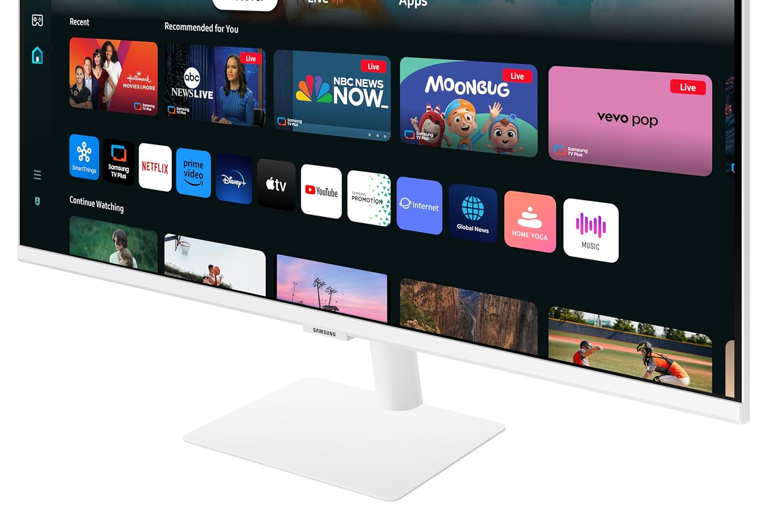 Samsung 27" (68.6cm) M5 Smart Monitor with Smart TV Experience|FHD 1920 x 1080|Bezeless|OTT Apps|IoT Hub|Office 365|Workout Tracker|Speakers|Remote|Wi-Fi|Bluetooth|LS27DM501EWXXL|White