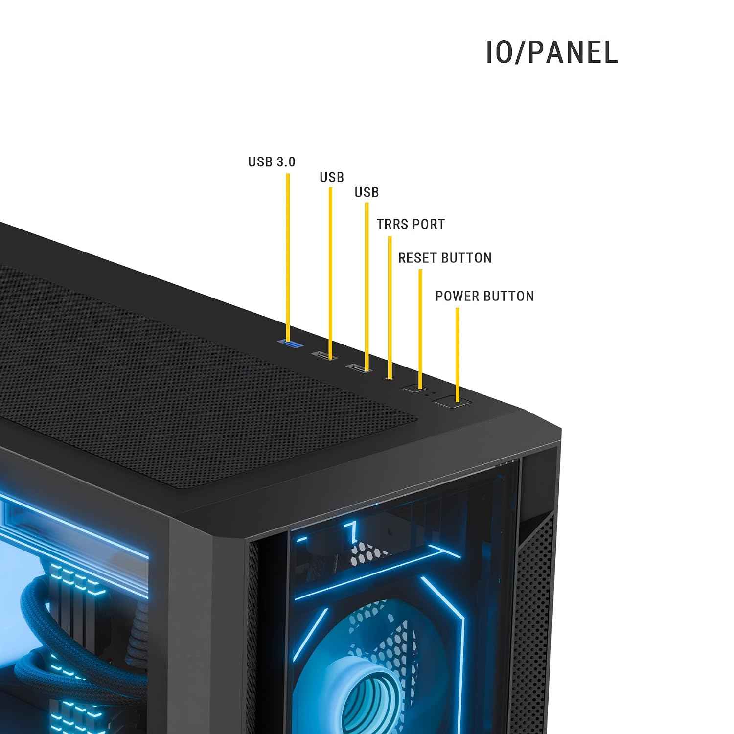 Ant Esports Aqua 360 4F Mid-Tower Computer Case/Gaming Cabinet - Black | Pre-Installed 4 ARGB Fans