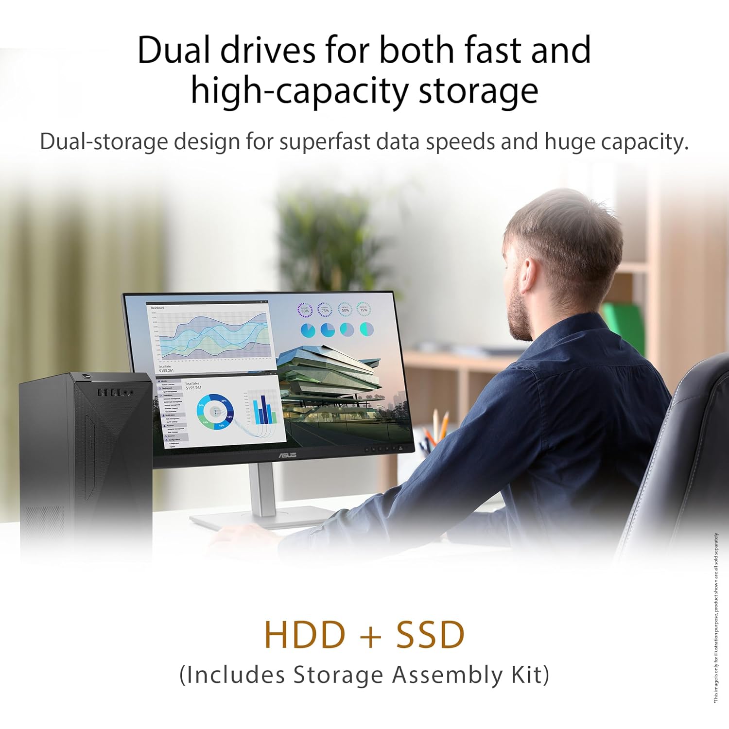 ASUS S501MD, 6 core, Intel Core i5-12400, Tower PC (8GB/512GB SSD/Integrated Graphics/Windows 11/with Keyboard & Mouse/Black/5.9kg), S501MD-512400016W