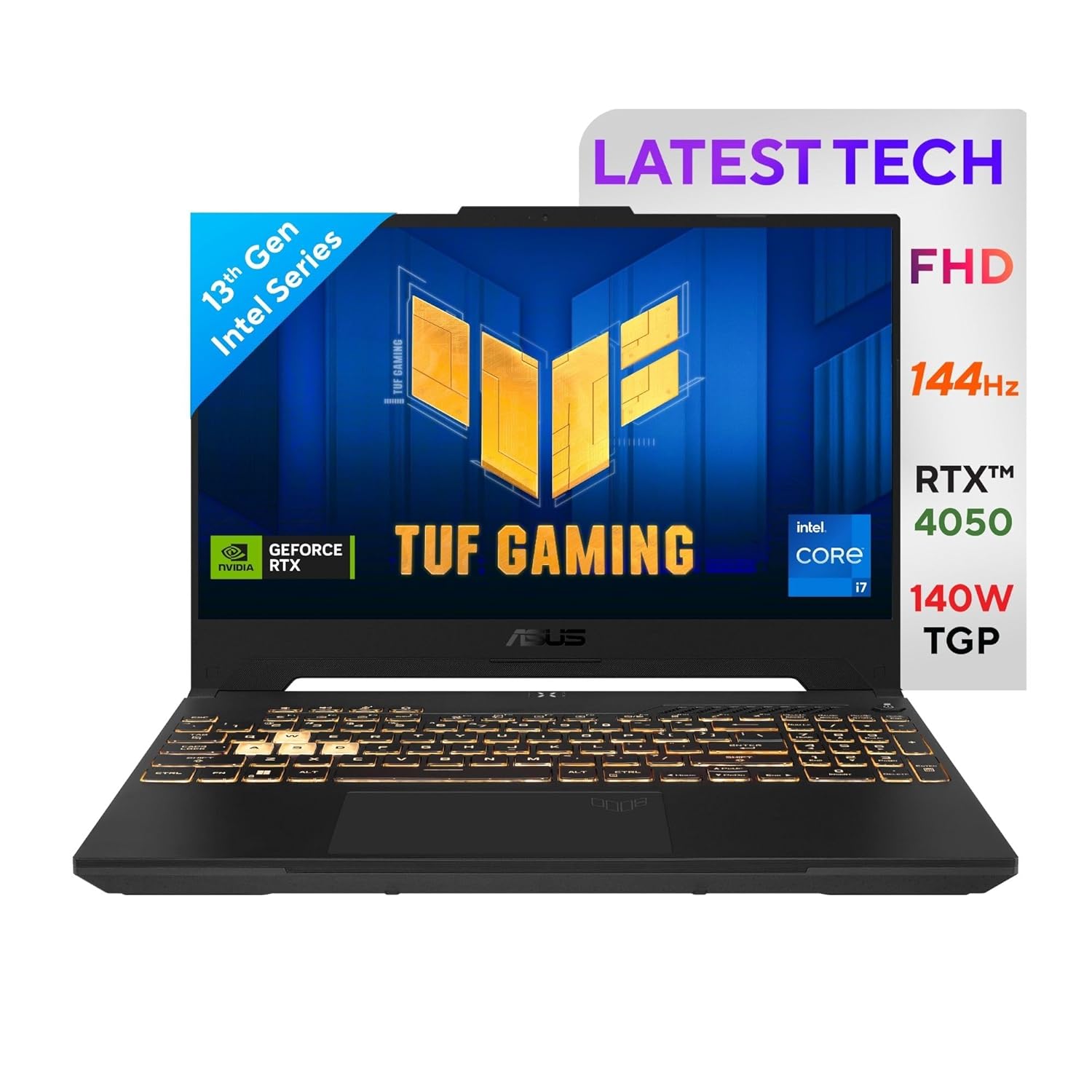ASUS TUF Gaming F15 13th Gen, Intel Core i7-13620H Gaming Laptop(NVIDIA RTX 4050-6GB/140W RGP/16GB RAM/512GB SSD/FHD/15.6"/144Hz/RGB KB/90WHr/Windows 11/Office 2021/Mecha Gray/2.20 Kg) FX507VU-LP210WS