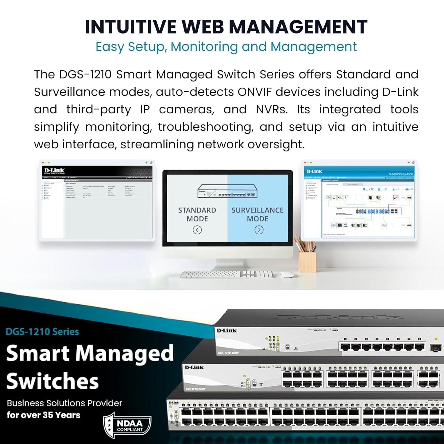 D-Link Business DGS-1210-10 10-Port Gigabit Web Smart Switch Including 2 Gigabit SFP Ports