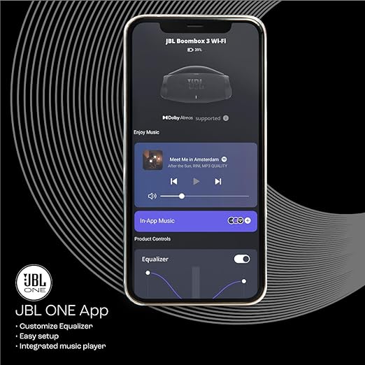 JBL Boombox 3 Wi-Fi, Wireless Portable Bluetooth Speaker, 24H Playtime, Deepest Bass, Built-in Powerbank, Wi-Fi with AirPlay, Alexa Multi-Room, Chromecast Built-in™, PartyBoost, IP67, App (Black) - Zapnet.in