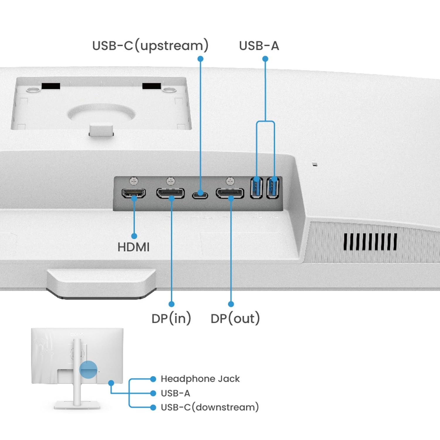BenQ GW2790QT 27" IPS 2k QHD Monitor| USB-C (65W PD)| Coding Mode| 99%sRGB|Daisy Chain| Height Adjust| 75Hz| Eye Safe Certified| Brightness Intelligence| Noise Filter Speakers| HDMI|DP|USB Hub (White)