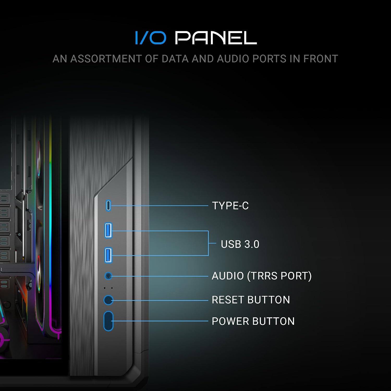 Ant Esports Crystal X8 Arc Mid Tower Gaming Cabinet | Panoramic 270° Tempered Glass, Supports BTF Back-Connect ATX Motherboards, Pre-Installed 8X 120mm ARGB Fans, 360mm AIO Support | Black