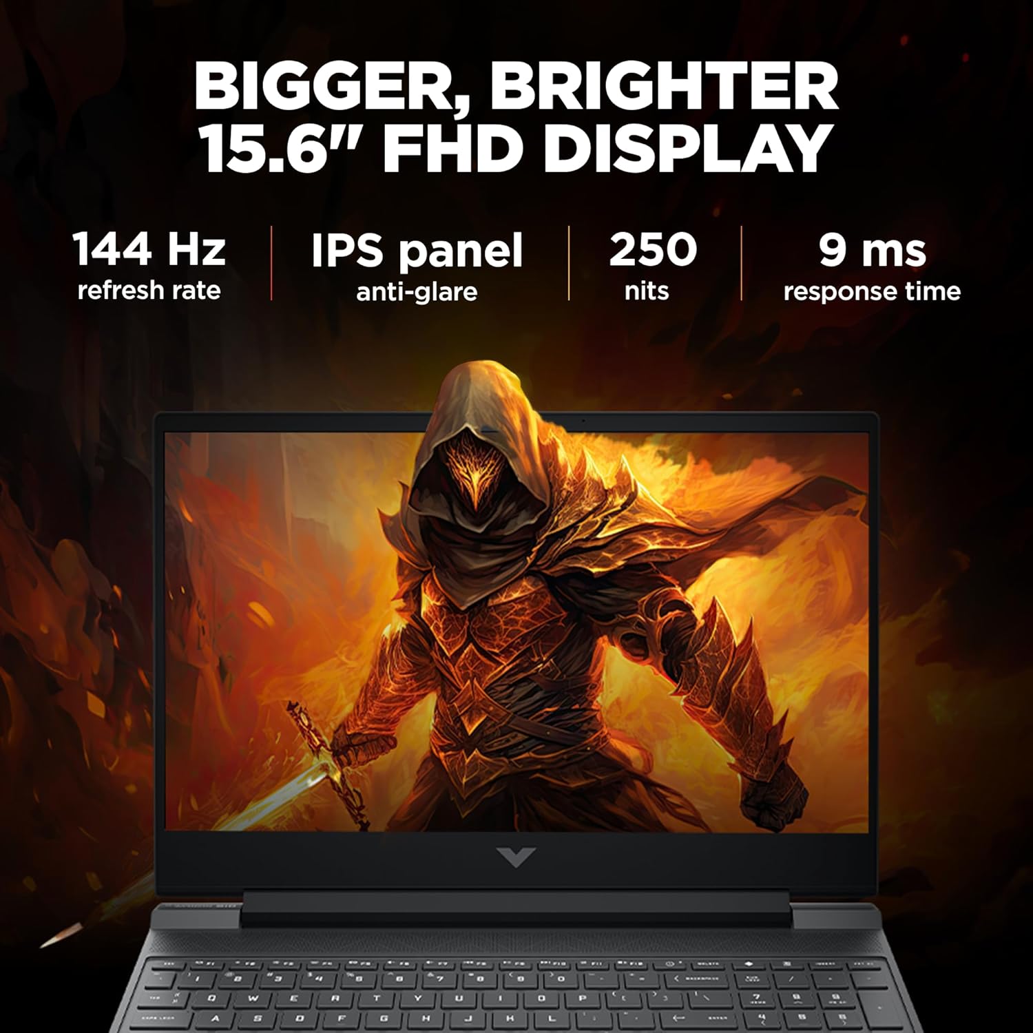 HP Victus Gaming Laptop, AMD Ryzen 5 5600H, 4GB RTX 3050 GPU, 15.6-inch (39.6 cm) FHD IPS 144Hz, 8GB DDR4, 512GB SSD, Backlit KB, 9ms Response time (Win 11, MSO, Silver, 2.37 kg), fb0050AX