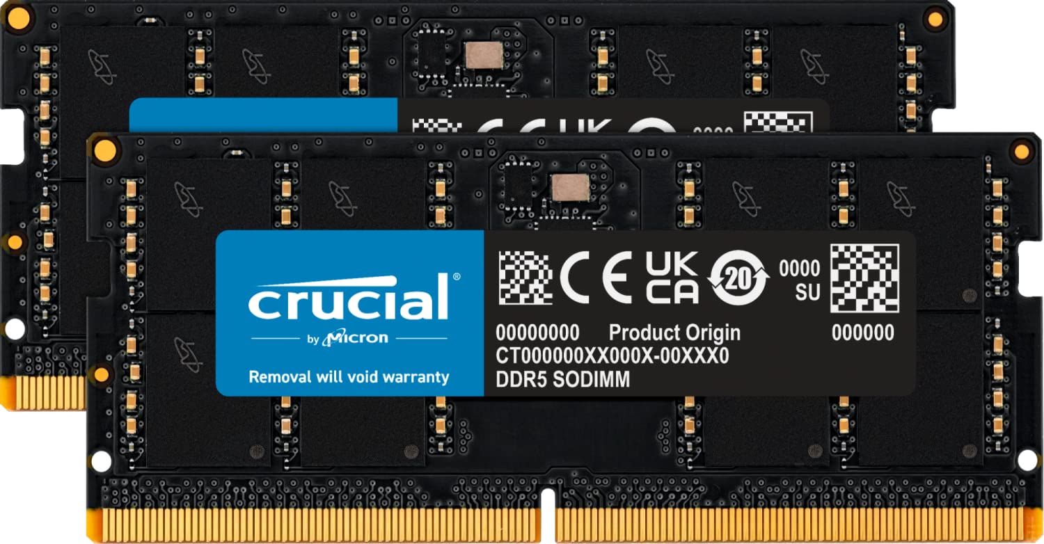 Crucial RAM 64GB Kit (2x32GB) DDR5 4800MHz CL40 Desktop Memory CT2K32G48C40U5