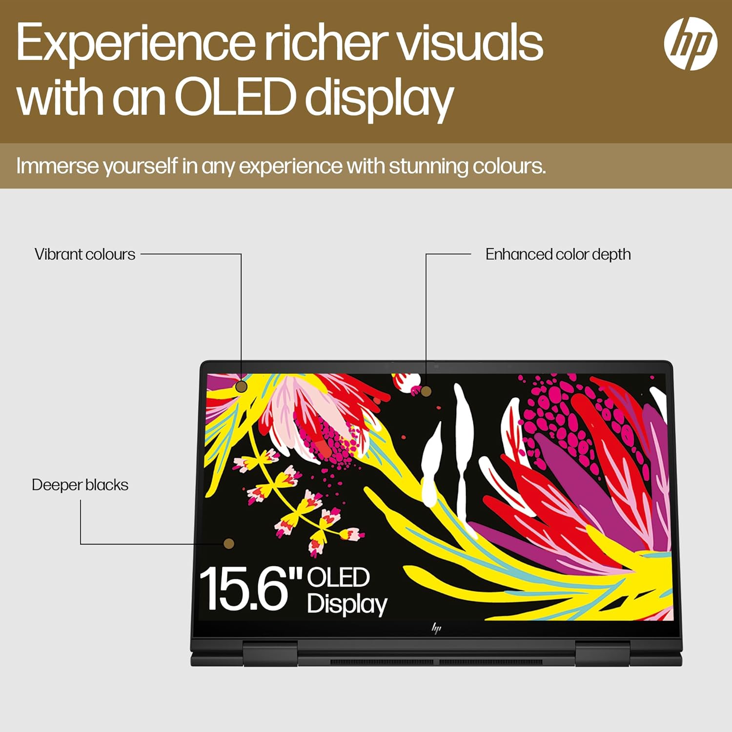 HP Envy x360, Ryzen 5 7530U, 15.6-inch (39.6 cm) FHD OLED Laptop,16GB LPDDR5, 512GB SSD, AMD Radeon Graphics, 5MP IR Camera, B&O, Pen (Win 11, MSO, Black, 2.14 kg), 15-fh0016AU