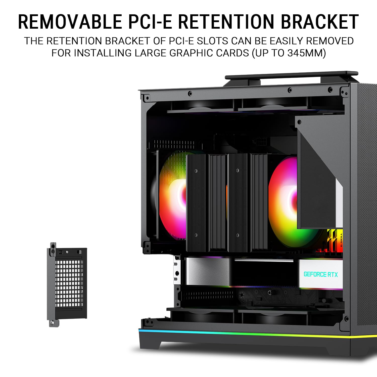 Ant Esports Box C Air V2 Mini-Tower Gaming Cabinet - Black | ARGB Front Strip | Supports Micro-ATX, Mini-ITX Motherboards | Pre-Installed 120mm Rear Fan | High Airflow Mesh Design