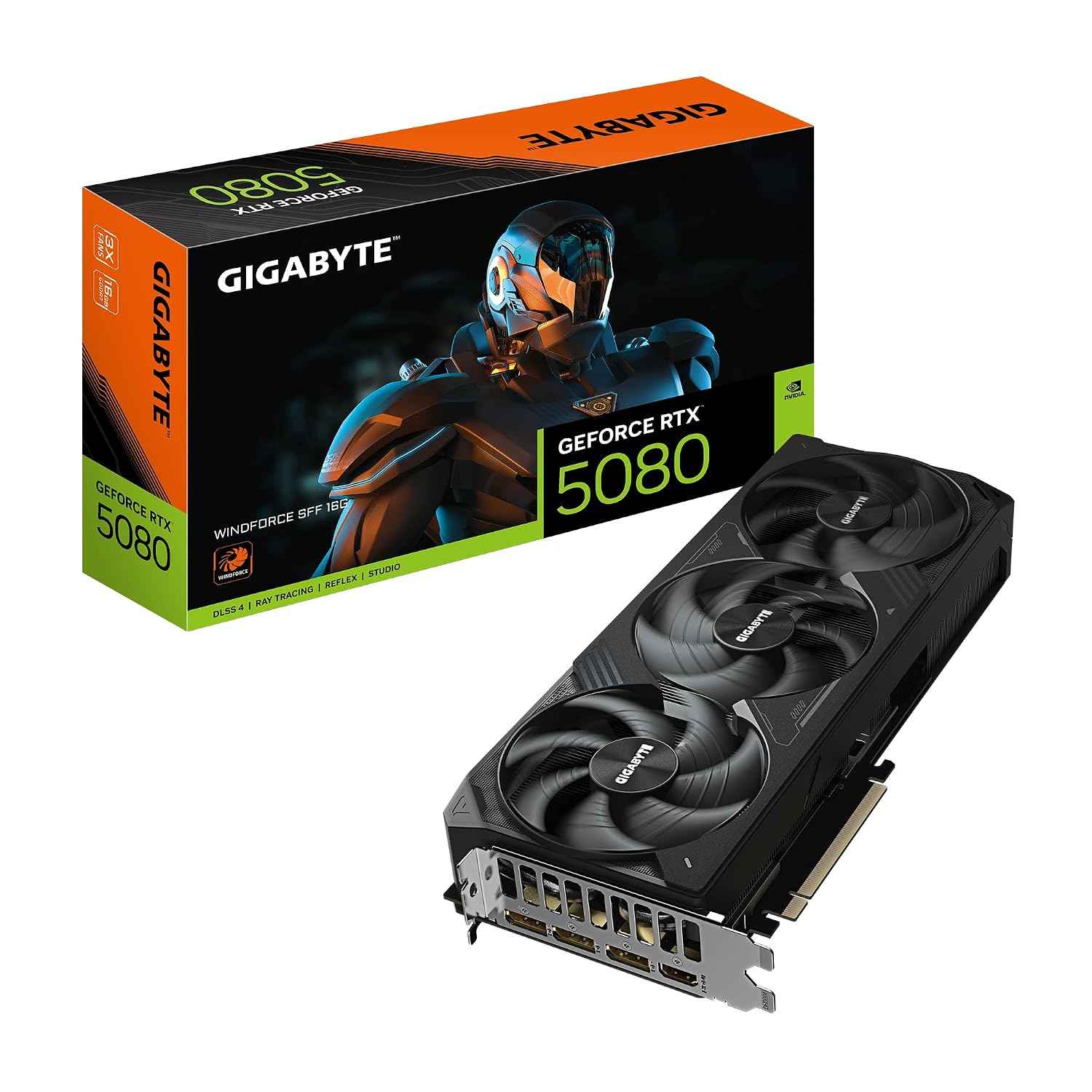 GIGABYTE GV-N5080WF3-16GD | GeForce RTX 5080 WINDFORCE 3X 16GB GDDR7 Graphics Card