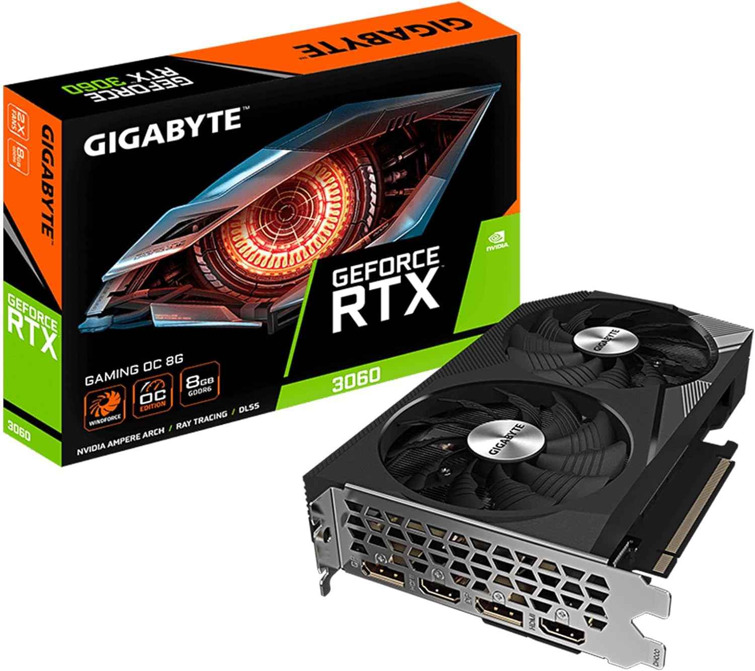Gigabyte GeForce RTX 3060 Gaming OC 8G (rev. 2.0) Graphics Card, 2X WINDFORCE Fans, 8GB 128-bit GDDR6, GV-N3060GAMING OC-8GD REV2.0 Video Card
