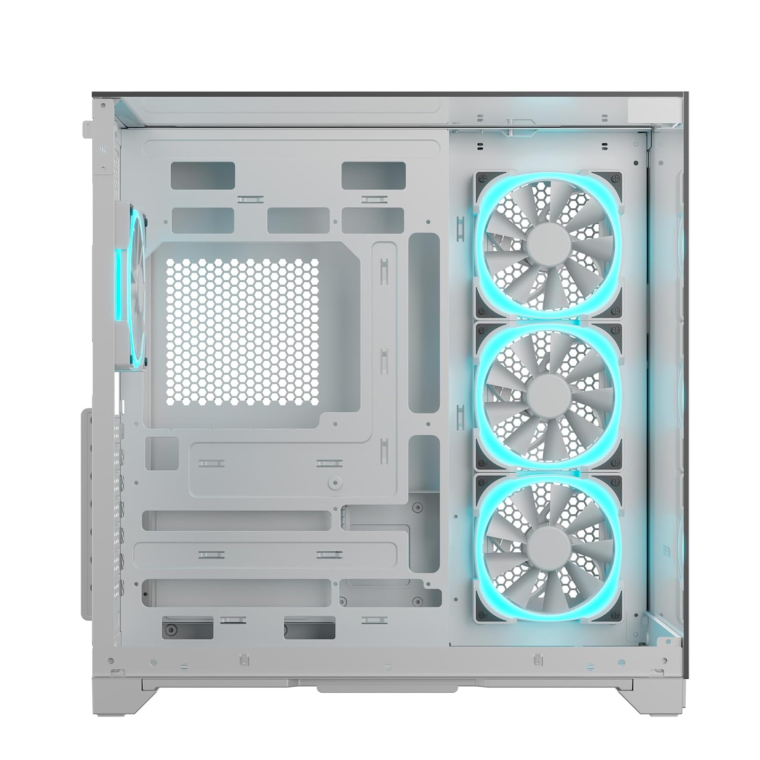 Ant Esports Crystal Mirror Mid-Tower ATX Computer Case/Gaming Cabinet - White |3-Side Glass with Mirror| Support ATX, Micro-ATX, Mini-ITX | Pre-Installed 4 ARGB PWM Fans