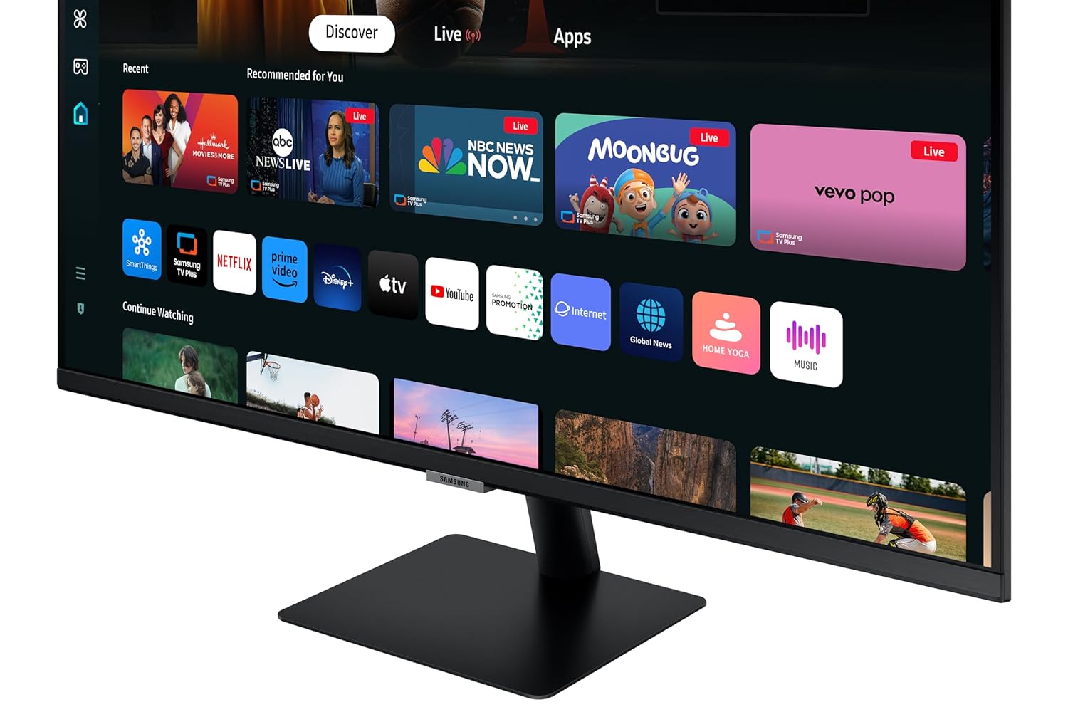 Samsung 32" (80cm) M7 4K Smart Monitor with Smart TV Experience|UHD 3840 x 2160|Type C-65W|OTT Apps|IoT Hub|Office 365|Workout Tracker|Speakers|Solar Remote|Wi-Fi|Bluetooth|LS32DM700UWXXL|Black