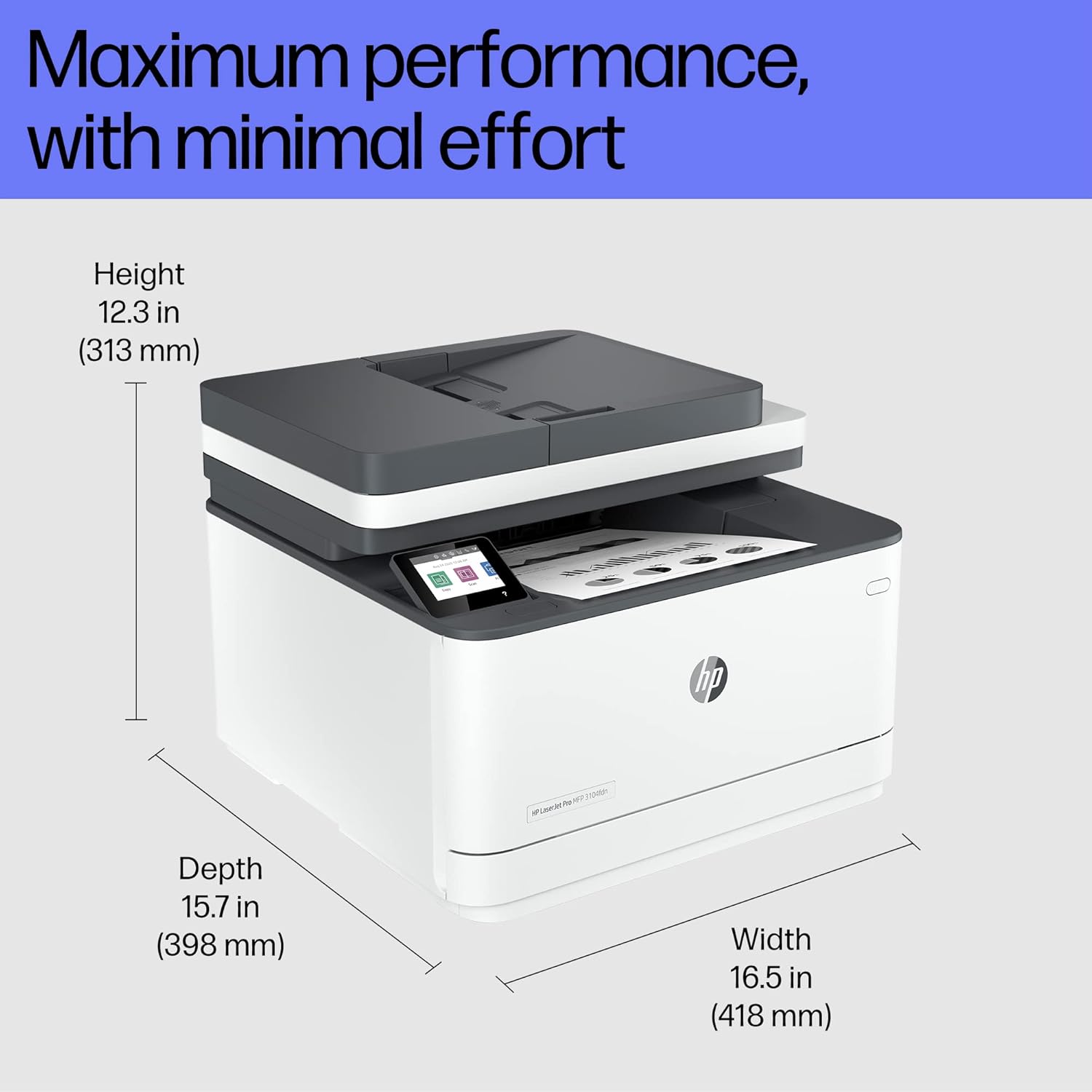 HP Laserjet 3104fdn Duplex Printer: Print, Copy, Scan, High Speed USB, Ethernet, Fast Printing Upto 33ppm, Easy and Secure Setup